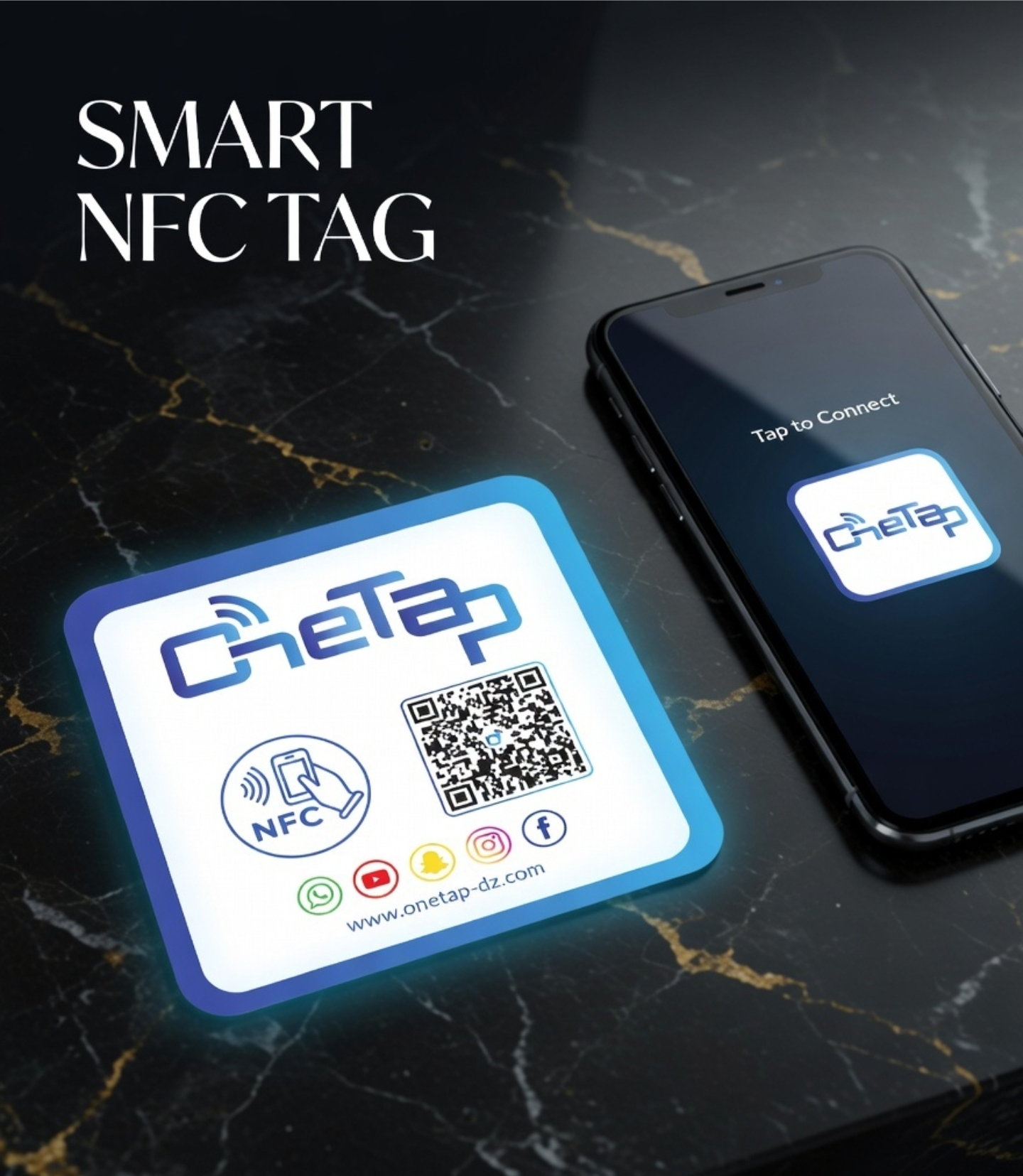 لوحة OneTap للمتاجر (NFC + QR)
